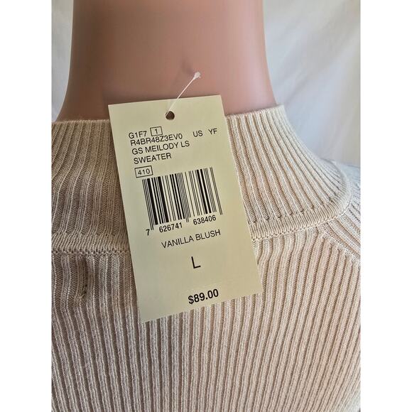 Guess Meilody Long Sleeve Sweater Vanilla Blush Sz L - Picture 6 of 10